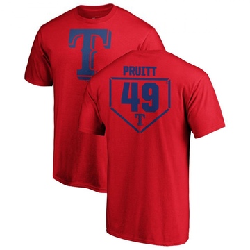 Men's Texas Rangers Austin Pruitt ＃49 RBI T-Shirt - Red