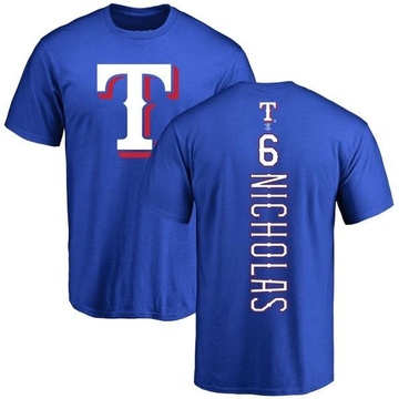 Men's Texas Rangers Brett Nicholas ＃6 Backer T-Shirt - Royal