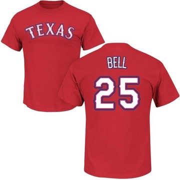 Men's Texas Rangers Buddy Bell ＃25 Roster Name & Number T-Shirt - Red