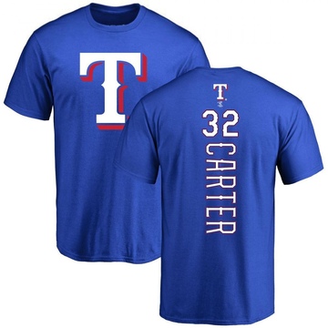 Men's Texas Rangers Evan Carter ＃32 Backer T-Shirt - Royal