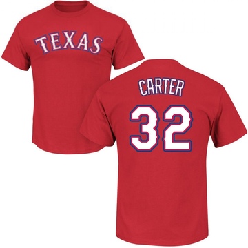 Men's Texas Rangers Evan Carter ＃32 Roster Name & Number T-Shirt - Red
