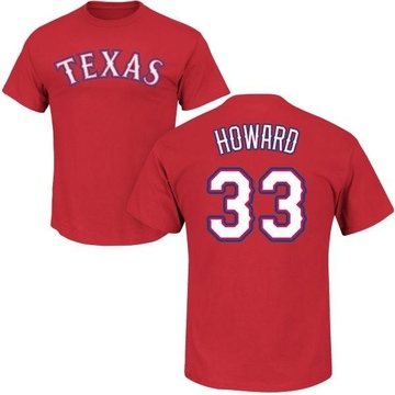 Men's Texas Rangers Frank Howard ＃33 Roster Name & Number T-Shirt - Red