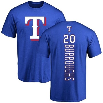 Men's Texas Rangers Jeff Burroughs ＃20 Backer T-Shirt - Royal