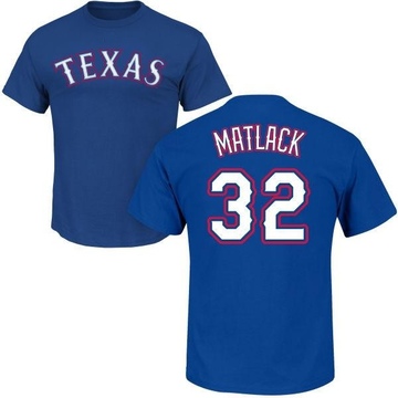 Men's Texas Rangers Jon Matlack ＃32 Roster Name & Number T-Shirt - Royal