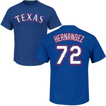 Men's Texas Rangers Jonathan Hernandez ＃72 Roster Name & Number T-Shirt - Royal