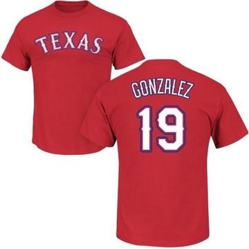 Men's Texas Rangers Juan Gonzalez ＃19 Roster Name & Number T-Shirt - Red