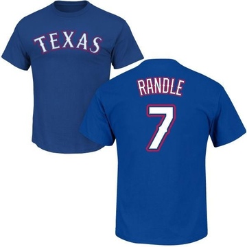 Men's Texas Rangers Lenny Randle ＃7 Roster Name & Number T-Shirt - Royal