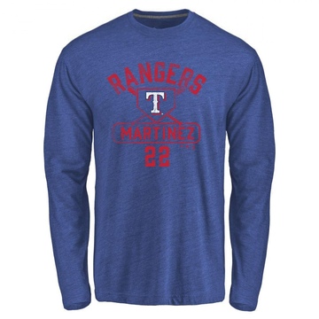 Men's Texas Rangers Nick Martinez ＃22 Base Runner Long Sleeve T-Shirt - Royal