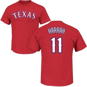 Men's Texas Rangers Toby Harrah ＃11 Roster Name & Number T-Shirt - Red