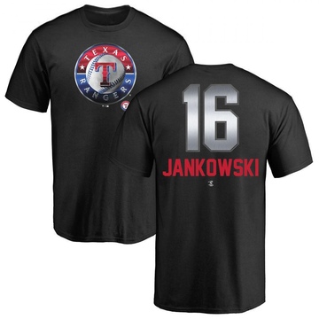Men's Texas Rangers Travis Jankowski ＃16 Midnight Mascot T-Shirt - Black