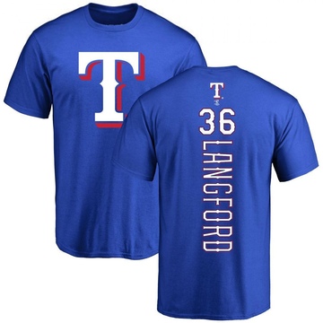 Men's Texas Rangers Wyatt Langford ＃36 Backer T-Shirt - Royal