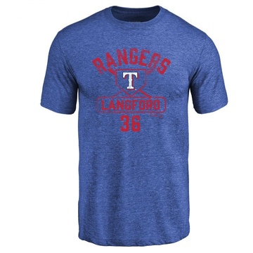 Men's Texas Rangers Wyatt Langford ＃36 Base Runner T-Shirt - Royal