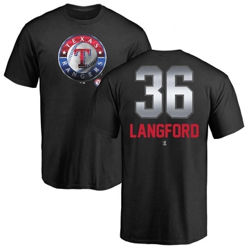 Men's Texas Rangers Wyatt Langford ＃36 Midnight Mascot T-Shirt - Black