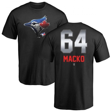 Men's Toronto Blue Jays Adam Macko ＃64 Midnight Mascot T-Shirt - Black