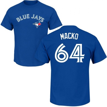 Men's Toronto Blue Jays Adam Macko ＃64 Roster Name & Number T-Shirt - Royal