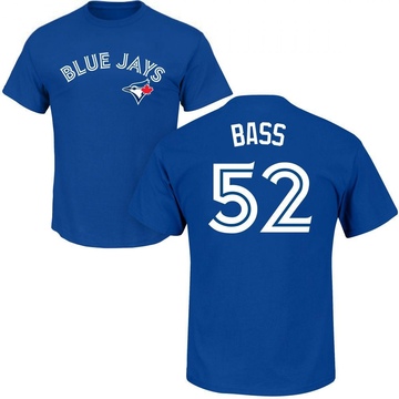 Men's Toronto Blue Jays Anthony Bass ＃52 Roster Name & Number T-Shirt - Royal