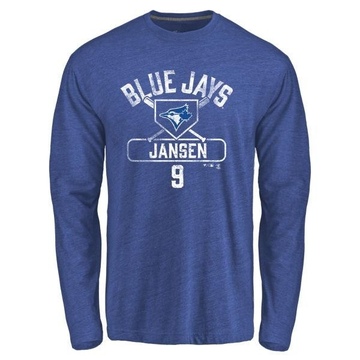 Men's Toronto Blue Jays Danny Jansen ＃9 Base Runner Long Sleeve T-Shirt - Royal