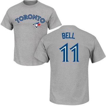 Men's Toronto Blue Jays George Bell ＃11 Roster Name & Number T-Shirt - Gray