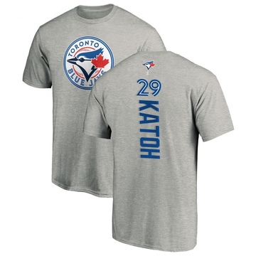Men's Toronto Blue Jays Gosuke Katoh ＃29 Backer T-Shirt Ash