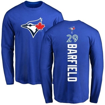 Men's Toronto Blue Jays Jesse Barfield ＃29 Backer Long Sleeve T-Shirt - Royal