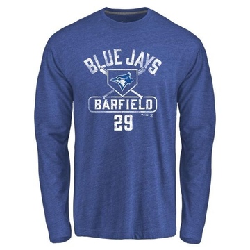 Men's Toronto Blue Jays Jesse Barfield ＃29 Base Runner Long Sleeve T-Shirt - Royal