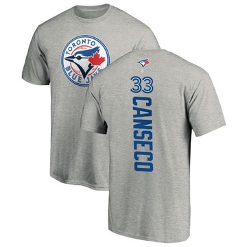 Men's Toronto Blue Jays Jose Canseco ＃33 Backer T-Shirt Ash