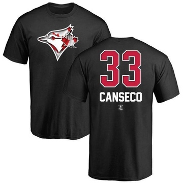 Men's Toronto Blue Jays Jose Canseco ＃33 Name and Number Banner Wave T-Shirt - Black