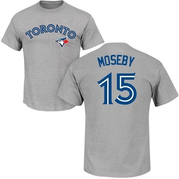 Men's Toronto Blue Jays Lloyd Moseby ＃15 Roster Name & Number T-Shirt - Gray