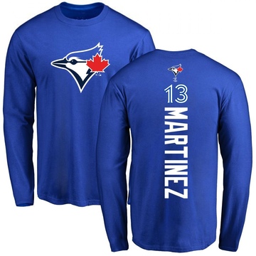 Men's Toronto Blue Jays Orelvis Martinez ＃13 Backer Long Sleeve T-Shirt - Royal