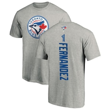 Men's Toronto Blue Jays Tony Fernandez ＃1 Backer T-Shirt Ash