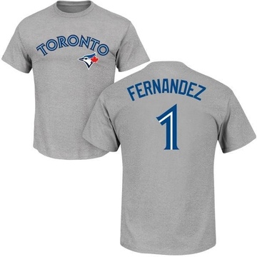 Men's Toronto Blue Jays Tony Fernandez ＃1 Roster Name & Number T-Shirt - Gray