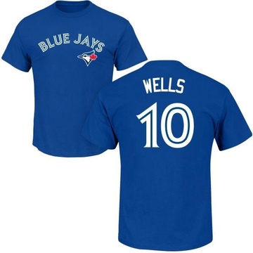 Men's Toronto Blue Jays Vernon Wells ＃10 Roster Name & Number T-Shirt - Royal