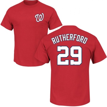 Men's Washington Nationals Blake Rutherford ＃29 Roster Name & Number T-Shirt - Red