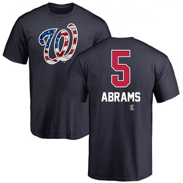 Men's Washington Nationals CJ Abrams ＃5 Name and Number Banner Wave T-Shirt - Navy
