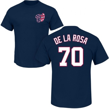 Men's Washington Nationals Jeremy De La Rosa ＃70 Roster Name & Number T-Shirt - Navy