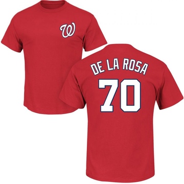 Men's Washington Nationals Jeremy De La Rosa ＃70 Roster Name & Number T-Shirt - Red