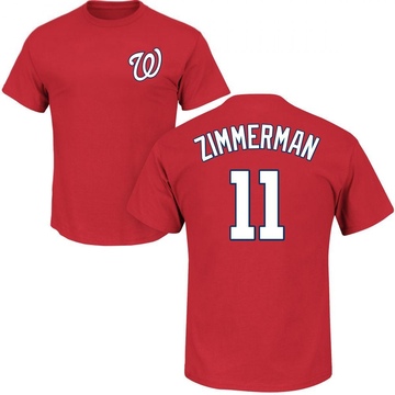 Men's Washington Nationals Ryan Zimmerman ＃11 Roster Name & Number T-Shirt - Red