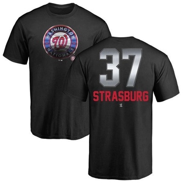 Men's Washington Nationals Stephen Strasburg ＃37 Midnight Mascot T-Shirt - Black