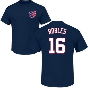 Men's Washington Nationals Victor Robles ＃16 Roster Name & Number T-Shirt - Navy
