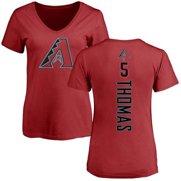Women's Arizona Diamondbacks Alek Thomas ＃5 Backer Slim Fit T-Shirt - Red
