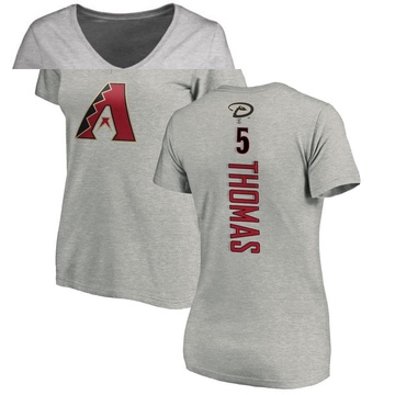 Women's Arizona Diamondbacks Alek Thomas ＃5 Backer Slim Fit T-Shirt Ash