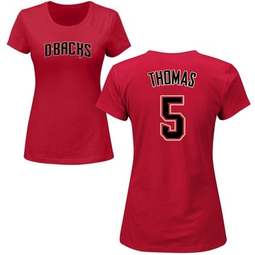 Women's Arizona Diamondbacks Alek Thomas ＃5 Roster Name & Number T-Shirt Crimson