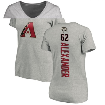 Women's Arizona Diamondbacks Blaze Alexander ＃62 Backer Slim Fit T-Shirt Ash