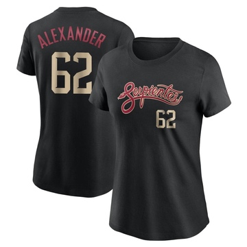 Women's Arizona Diamondbacks Blaze Alexander ＃62 City Connect Name & Number T-Shirt - Black
