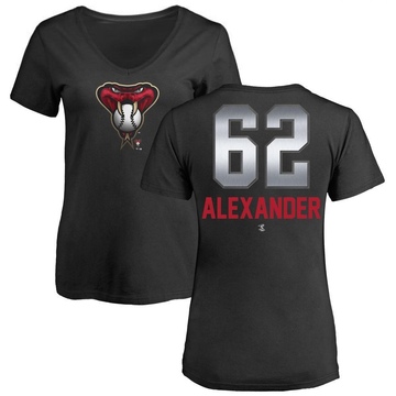 Women's Arizona Diamondbacks Blaze Alexander ＃62 Midnight Mascot V-Neck T-Shirt - Black