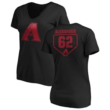 Women's Arizona Diamondbacks Blaze Alexander ＃62 RBI Slim Fit V-Neck T-Shirt - Black