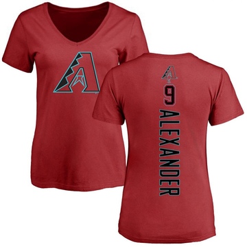 Women's Arizona Diamondbacks Blaze Alexander ＃9 Backer Slim Fit T-Shirt - Red