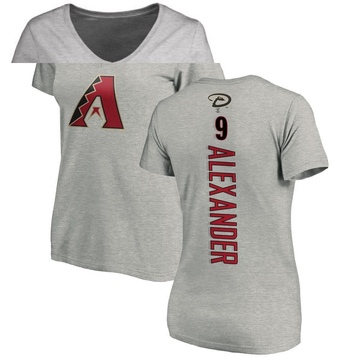 Women's Arizona Diamondbacks Blaze Alexander ＃9 Backer Slim Fit T-Shirt Ash