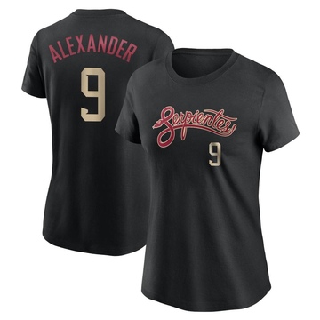 Women's Arizona Diamondbacks Blaze Alexander ＃9 City Connect Name & Number T-Shirt - Black