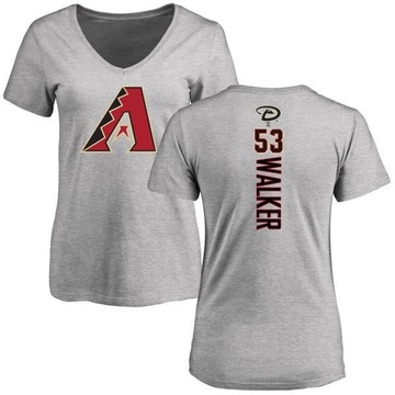Women's Arizona Diamondbacks Christian Walker ＃53 Backer Slim Fit T-Shirt Ash